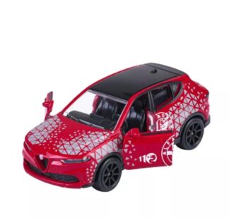 Majorette Alfa Romeo Tonale piros kisautó, 110-es logóval 1:64